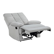 Patty 36 Inch Manual Recliner Chair- Cushioned- Light Gray Velvet- Wood