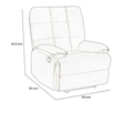 Patty 36 Inch Manual Recliner Chair- Cushioned- Light Gray Velvet- Wood