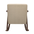 Tim 37 Inch Rocking Armchair- Beige Polyester- Walnut Brown Solid Wood