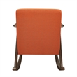 Tim 37 Inch Rocking Armchair- Orange Polyester- Walnut Brown Solid Wood