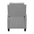 Isac 37 Inch Push Back Recliner Chair- Gray Polyester- Brown Solid Wood