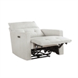 Nida 40 Inch Power Recliner Chair- Adjustable Headrest- White Polyester