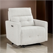 Nida 40 Inch Power Recliner Chair- Adjustable Headrest- White Polyester