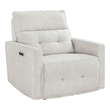 Nida 40 Inch Power Recliner Chair- Adjustable Headrest- White Polyester