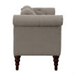 Ria 75 Inch Settee Chaise- 2 Pillows- Beige Polyester- Brown Solid Wood