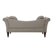 Ria 75 Inch Settee Chaise- 2 Pillows- Beige Polyester- Brown Solid Wood