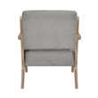Edra 33 Inch Accent Armchair- Wood Frame- Light Gray Polyester Cushions
