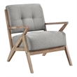 Edra 33 Inch Accent Armchair- Wood Frame- Light Gray Polyester Cushions