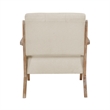 Edra 33 Inch Accent Armchair- Rubberwood Frame- Cushioned Beige Polyester