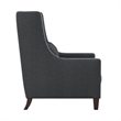 33 Inch Accent Armchair- High Back- Loose Cushions- 1 Lumbar Pillow- Gray