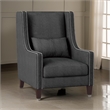 33 Inch Accent Armchair- High Back- Loose Cushions- 1 Lumbar Pillow- Gray