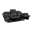 Millie 86 Inch Power Dual Recliner Sofa- Cushioned Dark Gray Faux Leather