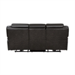 Millie 86 Inch Power Dual Recliner Sofa- Cushioned Dark Gray Faux Leather