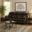 Millie 86 Inch Power Dual Recliner Sofa- Cushioned Dark Gray Faux Leather