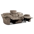 Joe 88 Inch Manual Dual Recliner Sofa- Cushioned Plush Brown Microfiber