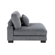 Rix 45 inch Modular Armless Chair- Gray Corduroy Fabric- Black Wood Legs