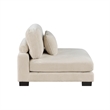 Rix 45 inch Modular Armless Chair- Beige Corduroy Fabric- Black Wood Legs