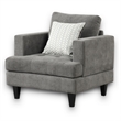 Lae 35 Inch Sofa Chair- 1 Throw Pillow- Tufted- Gray Chenille Upholstery