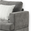 Lae 35 Inch Sofa Chair- 1 Throw Pillow- Tufted- Gray Chenille Upholstery