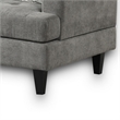 Lae 35 Inch Sofa Chair- 1 Throw Pillow- Tufted- Gray Chenille Upholstery