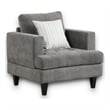 Lae 35 Inch Sofa Chair- 1 Throw Pillow- Tufted- Gray Chenille Upholstery
