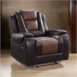 Istro 39 Inch Manual Recliner Chair- Gliding- 2 Tone Brown Faux Leather