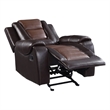 Istro 39 Inch Manual Recliner Chair- Gliding- 2 Tone Brown Faux Leather