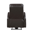 Rica 38 Inch Power Recliner Chair- Plush Brown Faux Leather- Foam Cushions