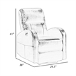 Rica 38 Inch Power Recliner Chair- Plush Brown Faux Leather- Foam Cushions