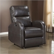 Rica 38 Inch Power Recliner Chair- Plush Brown Faux Leather- Foam Cushions
