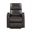 Rica 38 Inch Power Recliner Chair- Plush Brown Faux Leather- Foam Cushions