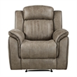Bento 38 Inch Manual Recliner Chair- Tab Pull- Sandy Brown Microfiber