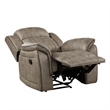 Bento 38 Inch Manual Recliner Chair- Tab Pull- Sandy Brown Microfiber