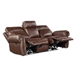 Ville 83 Inch Power Double Recliner Sofa- USB Charger- Brown Faux Leather