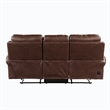 Ville 83 Inch Power Double Recliner Sofa- USB Charger- Brown Faux Leather