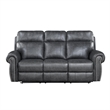 Ville 83 Inch Power Double Recliner Sofa- USB Charging- Gray Faux Leather
