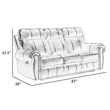 Ville 83 Inch Power Double Recliner Sofa- USB Charging- Gray Faux Leather
