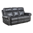 Ville 83 Inch Power Double Recliner Sofa- USB Charging- Gray Faux Leather