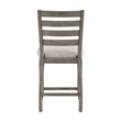 Trea 26 Inch Counter Height Chair- Ladder Back- Polyester- Gray Wood- Set of 2