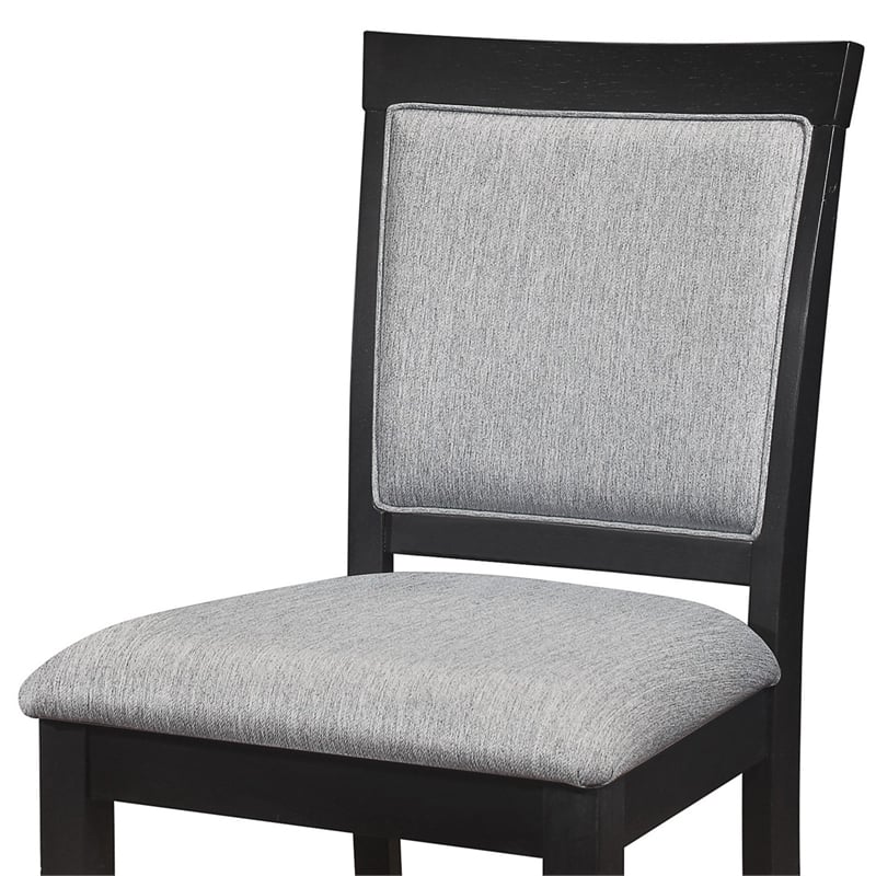 Aven 26 Inch Counter Height Chair- Gray Polyester- Black Wood- Set of 2