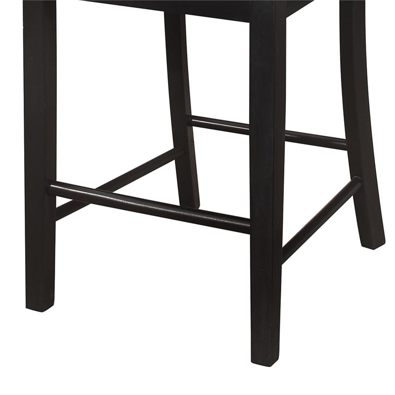 Aven 26 Inch Counter Height Chair- Gray Polyester- Black Wood- Set of 2