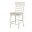 Will 26 Inch Counter Height Chair- Gray Polyester Upholstery- White- Set of 2