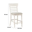 Will 26 Inch Counter Height Chair- Gray Polyester Upholstery- White- Set of 2
