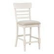 Will 26 Inch Counter Height Chair- Gray Polyester Upholstery- White- Set of 2