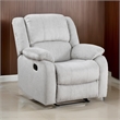 Chris 38 Inch Manual Glider Recliner Chair- Solid Wood- Light Gray Chenille