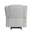 Chris 38 Inch Manual Glider Recliner Chair- Solid Wood- Light Gray Chenille
