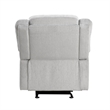 Chris 38 Inch Manual Glider Recliner Chair- Solid Wood- Light Gray Chenille