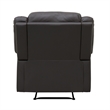 Chris 38 Inch Manual Recliner Chair- Solid Wood- Black Faux Leather