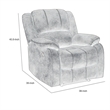 Chris 38 Inch Manual Recliner Chair- Solid Wood- Black Faux Leather