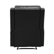 Kim 38 Inch Manual Recliner Chair- Cushioned Black Faux Leather- Solid Wood
